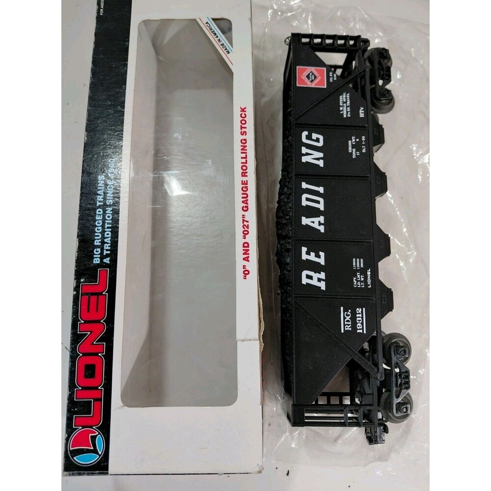 Lionel 6-19312 Train O Gauge Model Railroad Reading 4 Bay Coal Hopper Car w/ Box